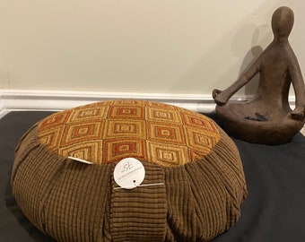 Meditation Cushion- Subtle Squared top with Sweater Soft Chocolate Brown sides.