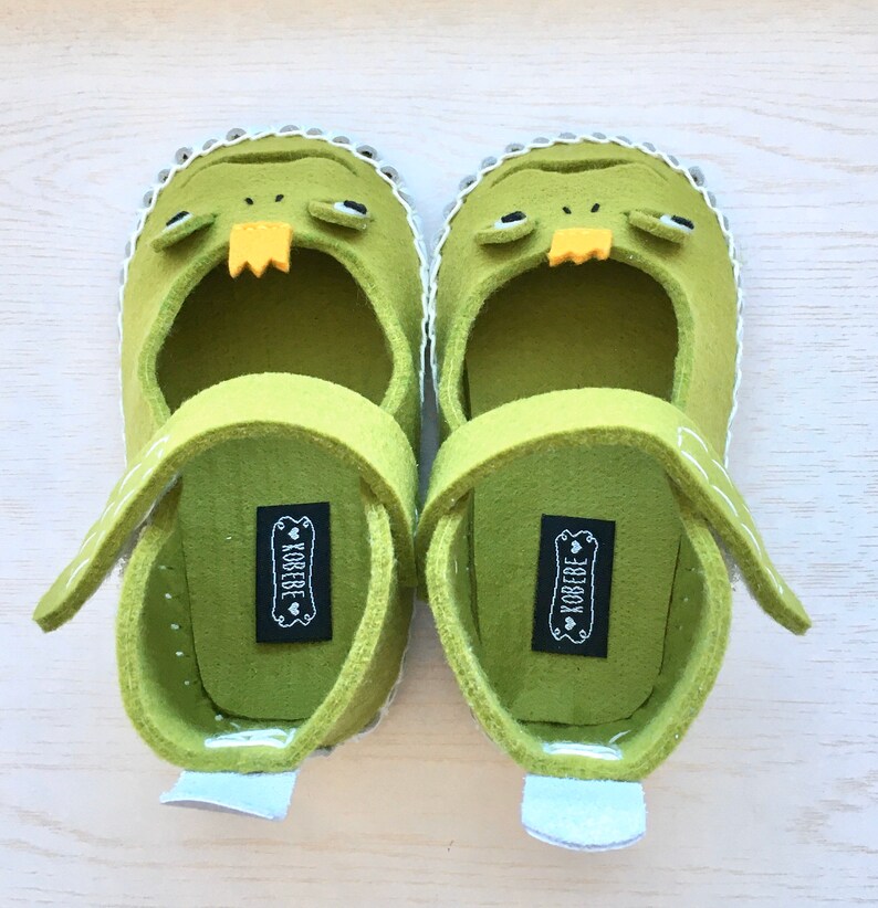 Green Frog Shoes for Baby and Toddler Made of Felt Leather Etsy Sweden
