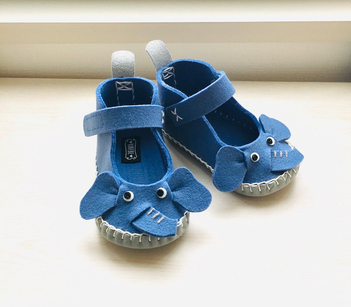 Elephant Felt Shoes for Toddler Baby Boy / Girl Leather and Etsy