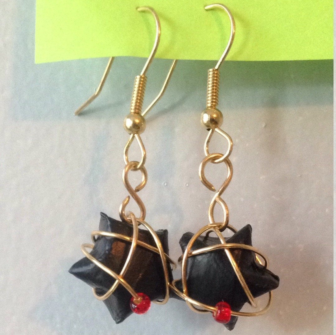 ピアス Star Orbit Earrings Star Orbit Origami Earrings - Etsy