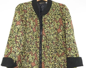 90s Boho Suede Patchwork Jacket - 90s Bob Mackie Jacket - 90s Bohemian Jacket - Boho Jacket - Wearable art Jacket - Velour Jacket