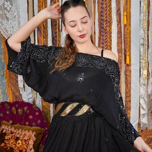 90s Reproduction 20s Silk Flapper Dress - Beaded Flapper Dress - Sequin Flapper Dress - Great Gatsby Dress - New Years Eve