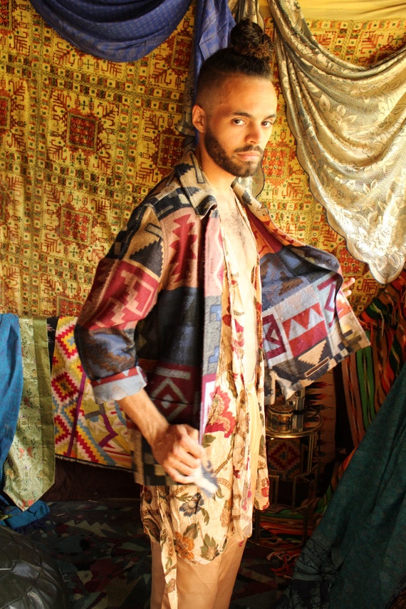 Southwestern Knit Wool Jacket - Vintage Festival J