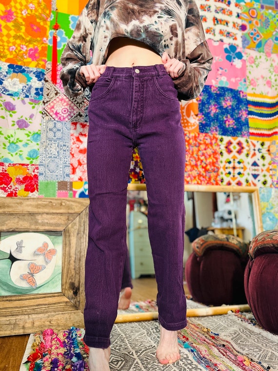 Purple Raw Edge Jeans