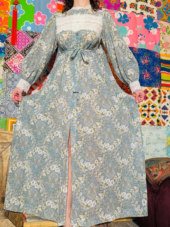 70s Christian Dior Floral Prairie Dress - Gunne S… - image 3