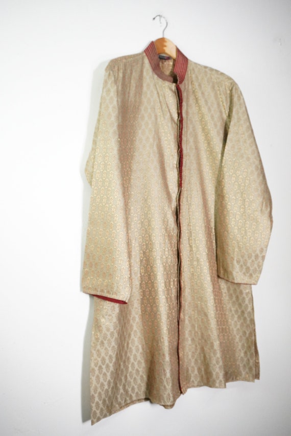 Vintage Silk Indian Robe - Gold Robe - Traditiona… - image 3