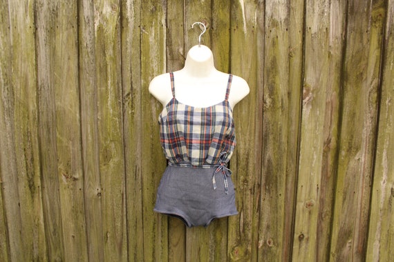 1950s Cotton Bathing Suit - Antique Bathing Suit -
