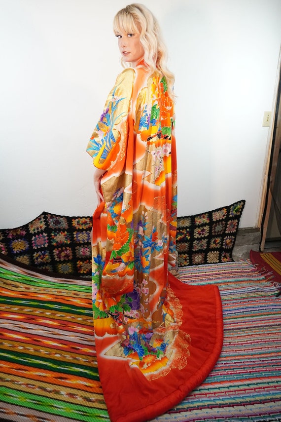 Vintage Japanese Wedding Kimono Robe - Weighted K… - image 2