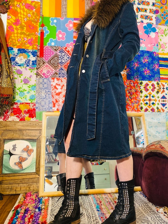 Y2K Denim Penny Lane Coat - Vegan Penny Lane Coat… - image 9