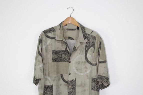 90s Silk Short Sleeve Button Up Shirt - 90s Trippy