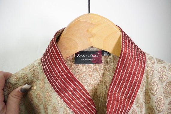 Vintage Silk Indian Robe - Gold Robe - Traditiona… - image 5