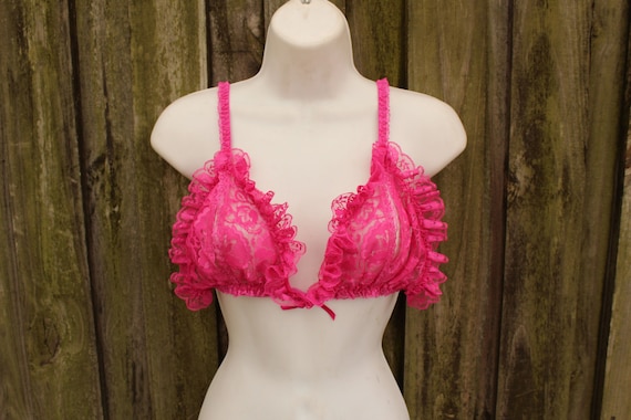 Hot Pink Lace Bra