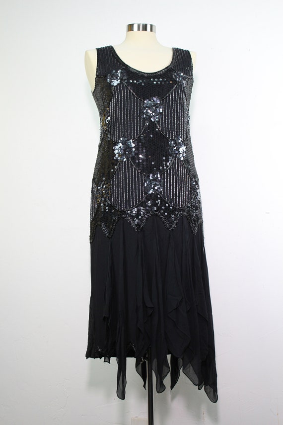90s Reproduction 20s Flapper Dress - Beaded Flappe