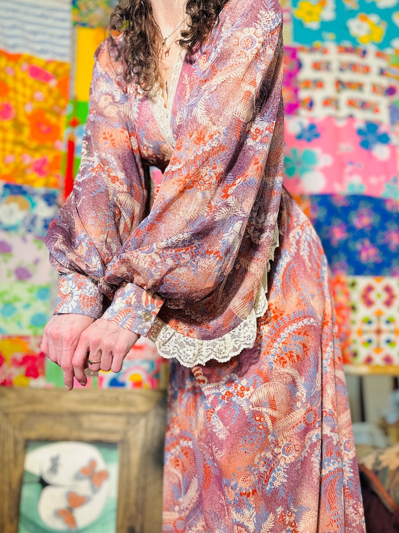70s Floral Bell Sleeve Prairie Dress Gunne Sax Style Dress - Etsy