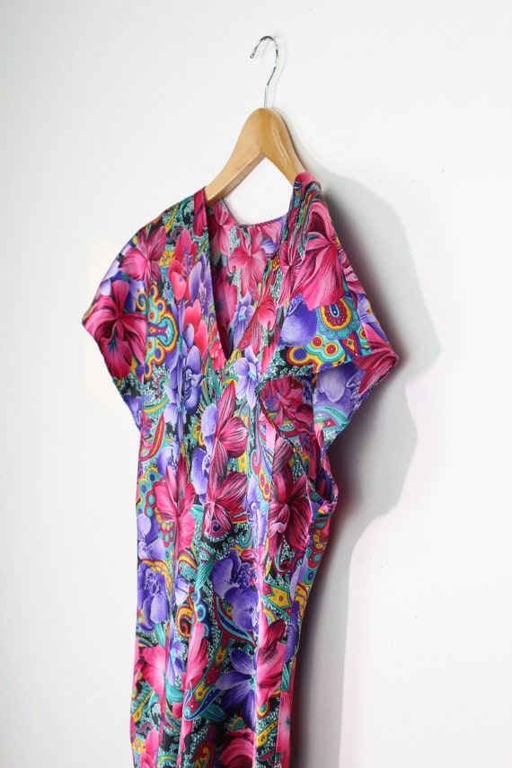 90s Floral Paisley Sleep Shirt - Psychedelic Pais… - image 7