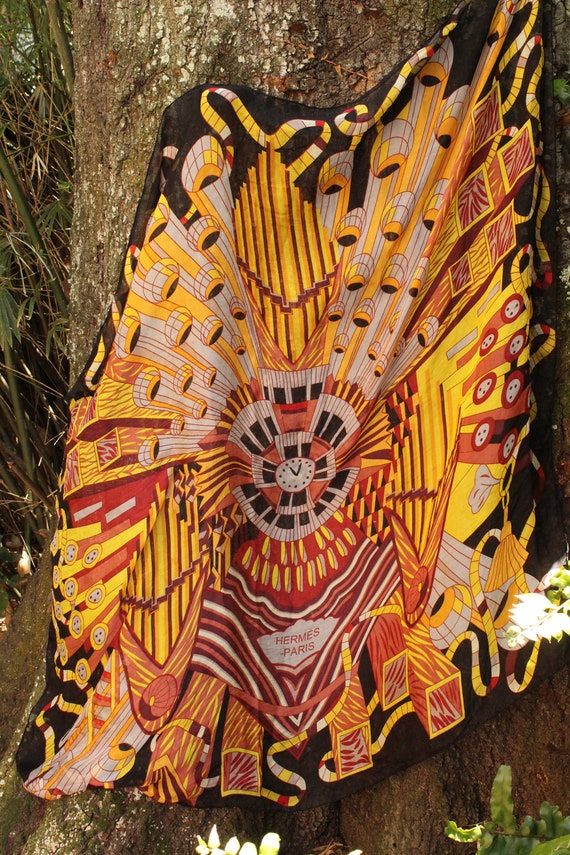 Vintage Hermes Silk Scarf - Hermes Paris Scarf - H