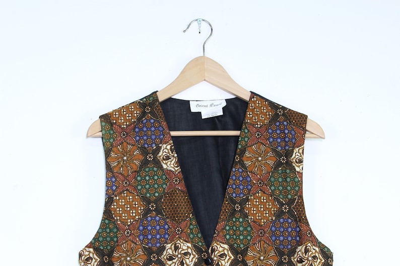 90s Trippy Beaded Vest Vintage Beaded Vest 90s Floral Beaded Vest 90s Beaded Evening Vest Trippy Vest Festival Vest Beaded Vest image 1