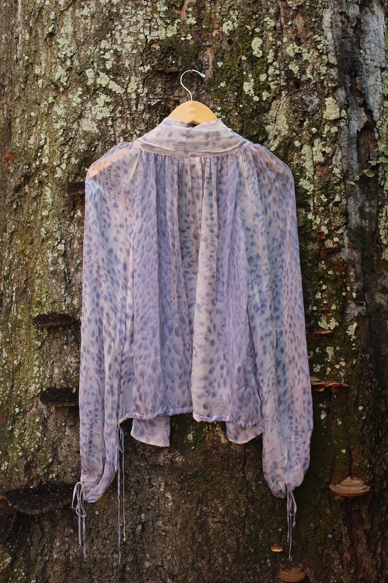 Ethereal Top Silk Chiffon Blouse Ethereal Blouse Roberto Cavalli Chiffon Blouse Lavender Chiffon Blouse Vintage Roberto Cavalli