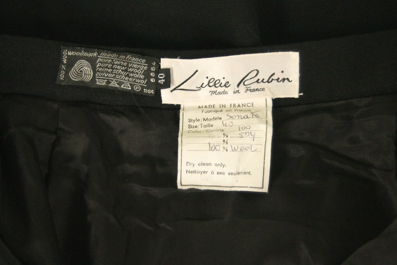 Lillie Rubin Black Wool Skirt VINTAGE 70s Black Skirt - Etsy