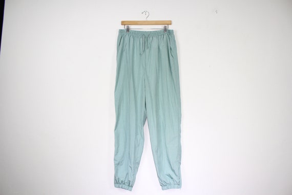 90s Unisex Sage Track Pants - Vintage Track Pants… - image 1