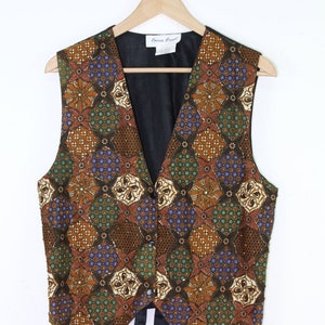 90s Trippy Beaded Vest Vintage Beaded Vest 90s Floral Beaded Vest 90s Beaded Evening Vest Trippy Vest Festival Vest Beaded Vest image 3