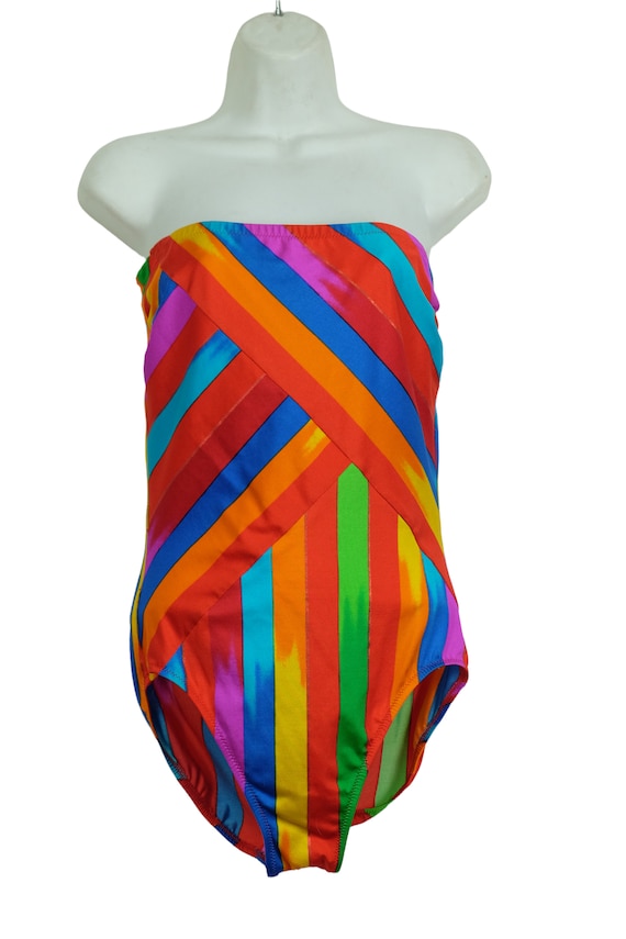 Vintage Strapless One Piece PRIDE Swimsuit One Piec… Gem
