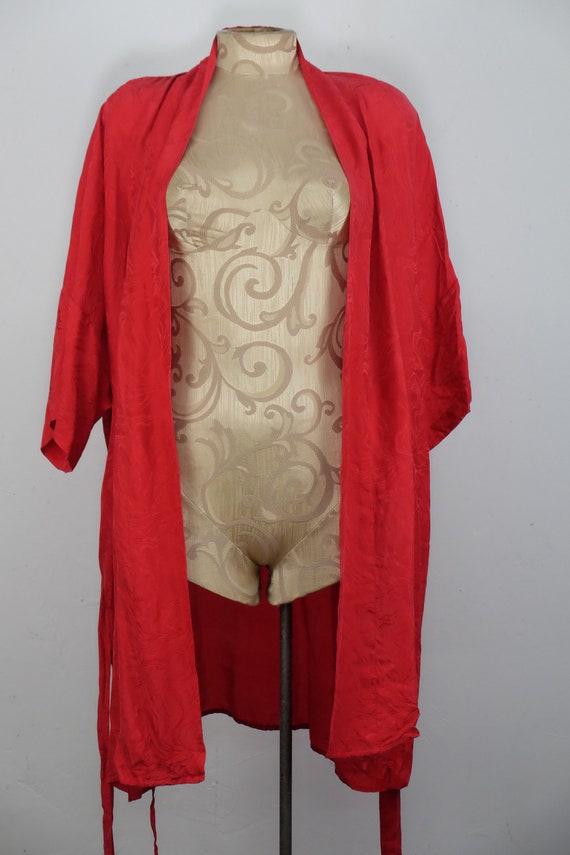 90s Silk Shiny Abstract Robe - 90's Silky Robe - … - image 8