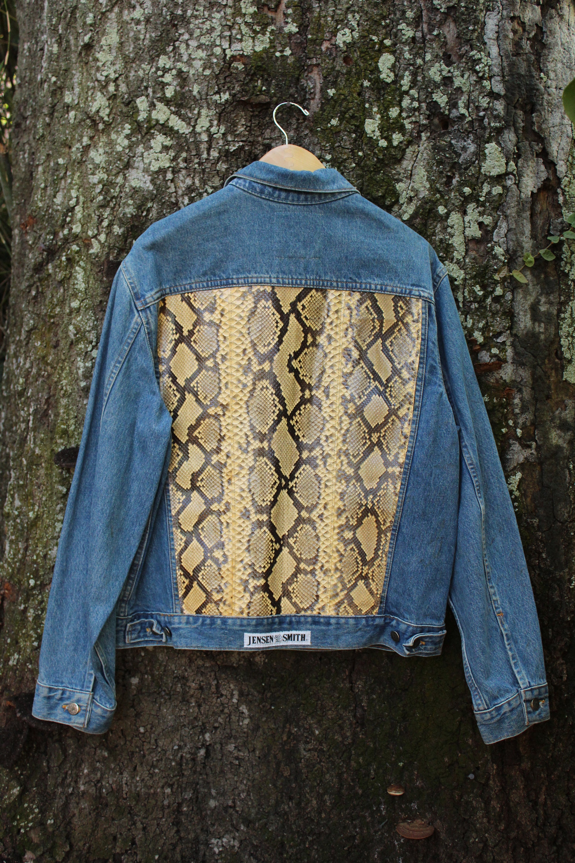 Vintage Jensen Smith Denim Jacket - Snakeskin Denim Jacket - 70s 