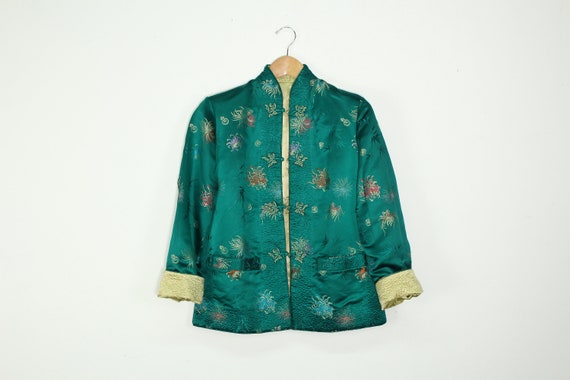 Reversible Vintage Silk Chinese Jacket - Green and