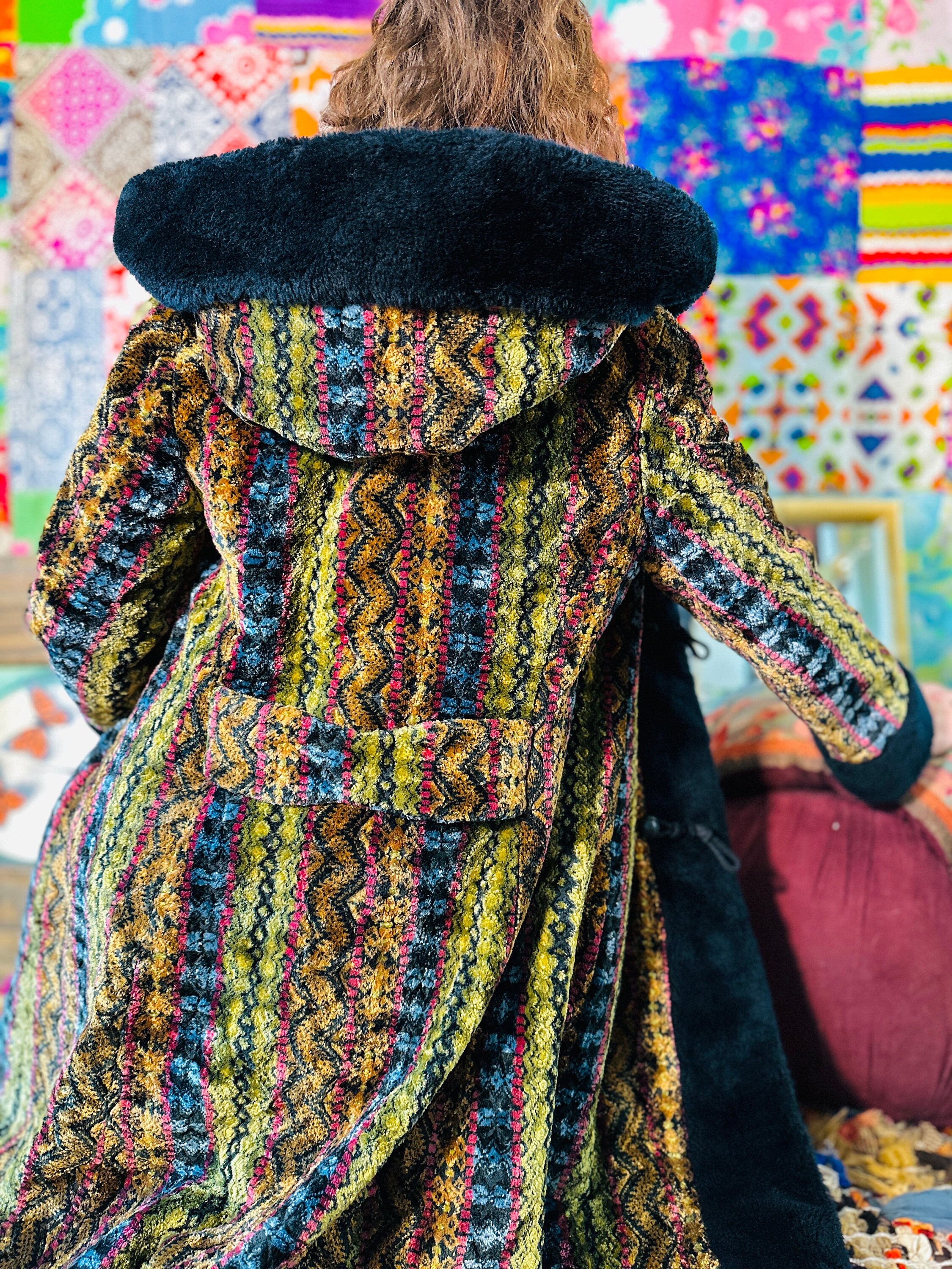 FULLY RESTORED RARE 70s Tapestry Coat - 70s Hooded Tapestry FULLY RESTORED RARE 70s Tapestry Coat - 70s Hooded Tapestry