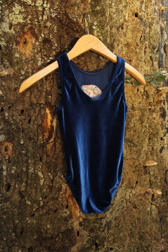 Vintage Girls Velvet Leotard - Kids Dance Costume… - image 6