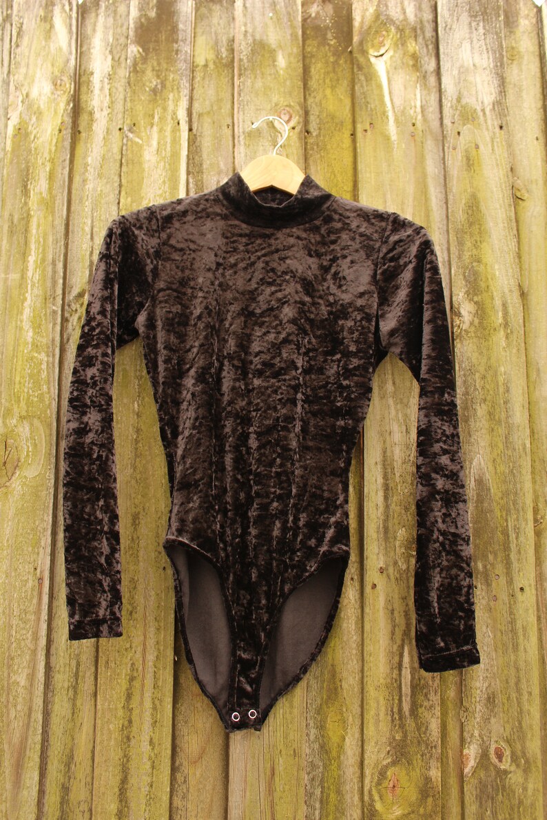 90s Black Turtleneck Velvet Bodysuit VINTAGE 90s Bodysuit Etsy