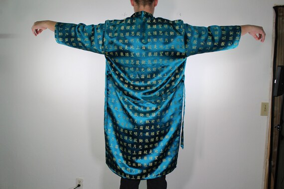 Chinese Lettering Silk Robe - Asian Festival Robe