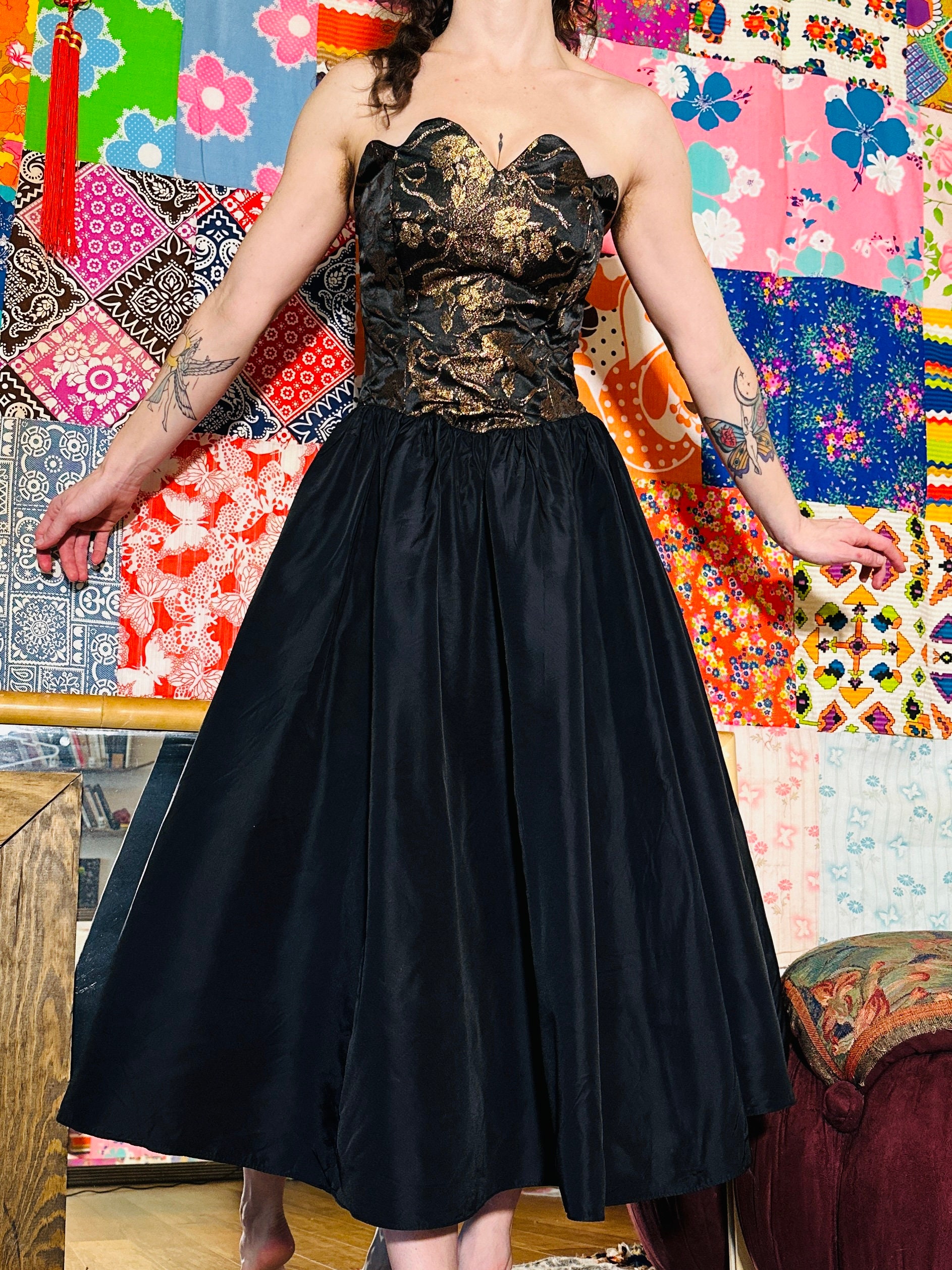 80's Gunne Sax by Jessica Mcclintock Metallic Floral Corset 80's Gunne Sax by Jessica Mcclintock Metallic Floral Corset