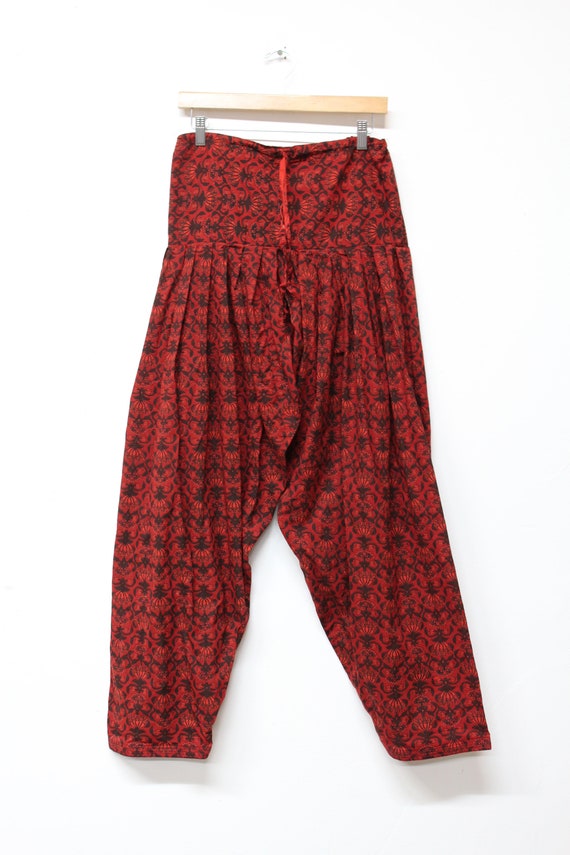 Handmade Cotton Harem Pants - Trippy Red Harem Pan