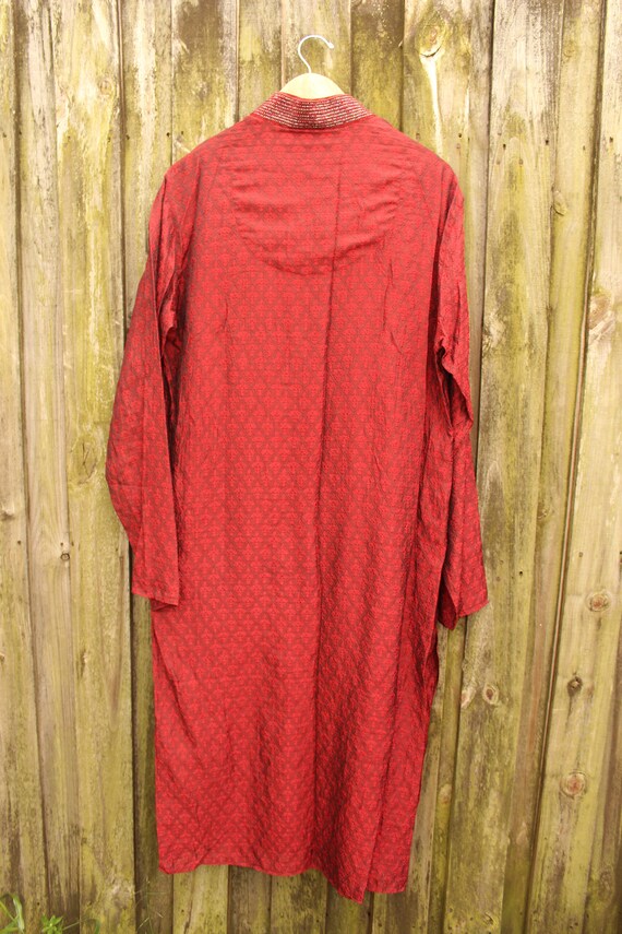 Vintage Indian Style Tunic - Burgundy Tunic Dress… - image 6