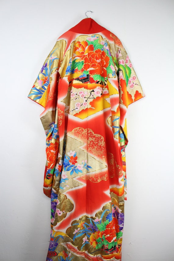 Vintage Japanese Wedding Kimono Robe - Weighted K… - image 8
