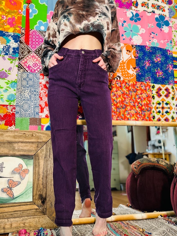 Purple black purple jeans - Gem