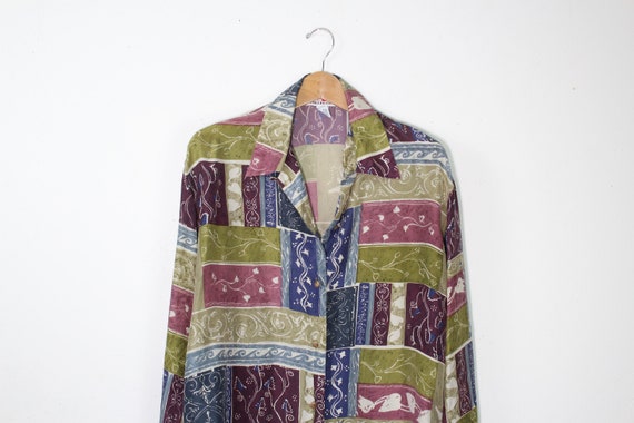 Vintage Silk Contemporary Print Shirt - Vintage Si