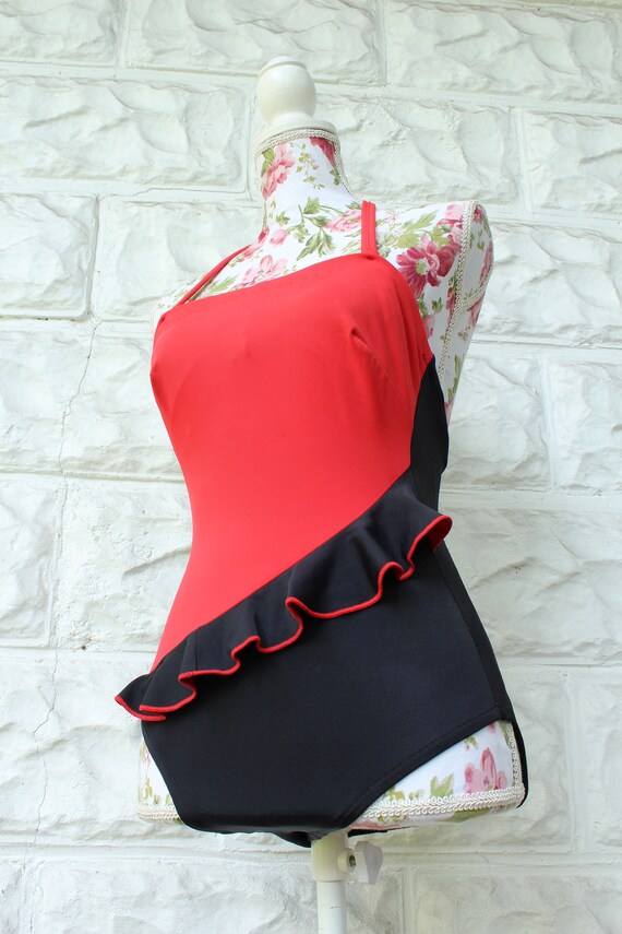 80s Strapless Bathing Suit - One Piece Bathing Su… - image 5
