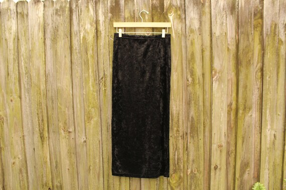 90s Crushed Velvet Maxi Skirt - 90s Crushed Velvet