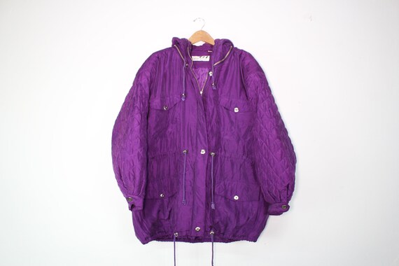 90s Purple Silk Jacket - Vintage Silk Windbreaker