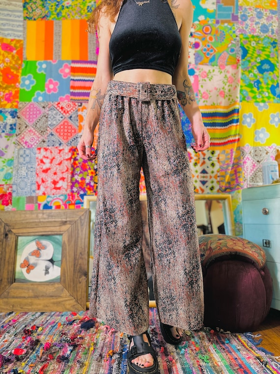 Flare Pants, 70s Hippie Pants, Floral Pants, Wide Leg Pants, Green Flare  Pants,retro Pants,70s Style Pants,wide Leg Yoga Pants,mod 60s Pants 