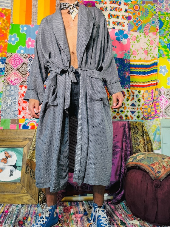 Striped hotsell silk robe