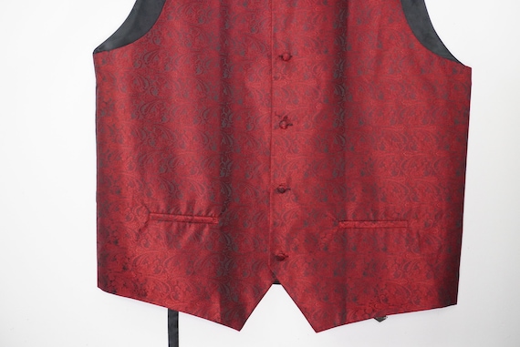 90s Red Paisley Vest - Formal Red Vest - Mens Red… - image 8