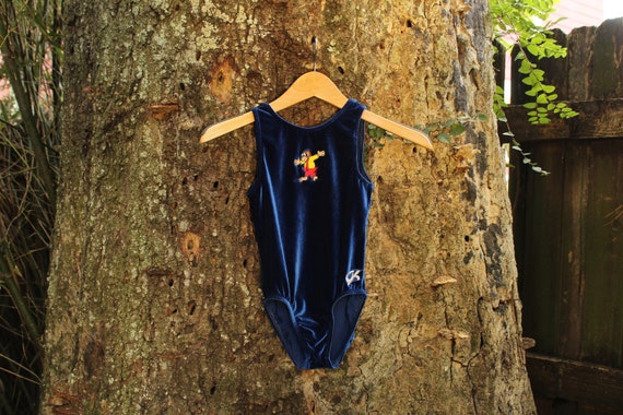 Vintage Girls Velvet Leotard - Kids Dance Costume… - image 1