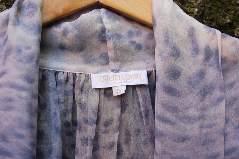 Ethereal Top Silk Chiffon Blouse Ethereal Blouse Roberto Cavalli Chiffon Blouse Lavender Chiffon Blouse Vintage Roberto Cavalli