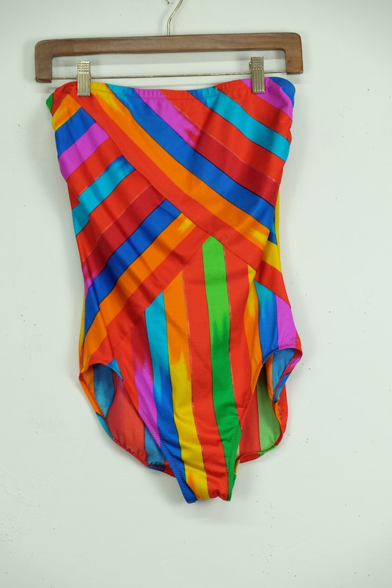 Vintage Strapless One Piece PRIDE Swimsuit One Piec… Gem