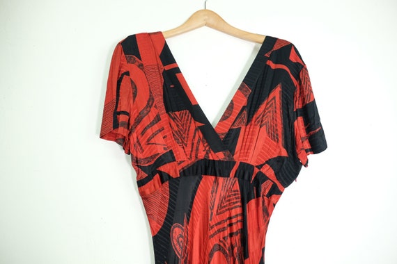 90s Sue Wong Abstract Maxi Dress - Vintage Trippy… - image 7