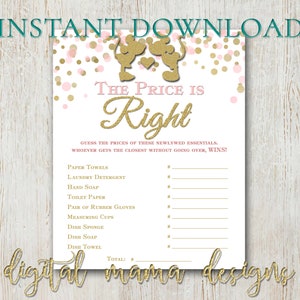 INSTANT DOWNLOAD - Bridal Price Is Right Game - Minnie Mickey Bride Bridal Shower Games - Minnie Mickey Bridal - Digital Download